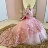 Girl Dresses Flower Dress For Wedding Applique Pearls Tulle With Feathers Bow Birthday Party Beauty Pageant Child DreamFul Gift