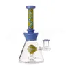 Wig Wag Glass Smoking Hookahs 7.4 inch Water Pipes Colorful Dab Rig with 14mm Quartz Banger