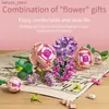 Blocchi LED Fiori Rose Building Block Lampada Bouquet Piccole particelle compatibili con fiori assemblati Regalo di festa Rose Series Toys R231208