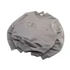 Versão alta marca da moda 23 outono/inverno novo CEL em relevo aço impressão carta tridimensional em torno do pescoço pulôver camisola de manga comprida
