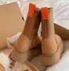 Clássico dipper neve bota castanha pele slides chinelos de pele de carneiro shearling tazz novas mules mulheres inverno ultra plataforma bota deslizamento-on sapatos camurça superior