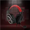 Keyboards N H710 Helios Casque de jeu filaire USB - Son surround 7.1 Coussinets d'oreille en mousse à mémoire de forme Pilotes 50 mm Microphone détachable Drop Del Dhe0K