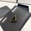 Triangle Luxury Mirror Mirror Quality Designer Purse Purse de carte longue Mentide Mentide Passeport Zippy Passport Box Box Femme Posses de porte-cale Key Purse Holder Carte Holder