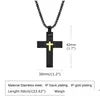 Pendant Necklaces Pendant Necklaces Mprainbow Mens Double Layer Cross Waterproof Stainless Steel Relius Collar Gifts Box Chain 50/55/6 Ot2Ce