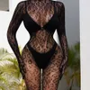 Sexy meias eróticas lingerie para mulheres finas pornô uma peça string bodysuit sexo malha roupa interior transparente sem censura