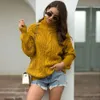 Jumper Designer Women Autumn and Winter New Knit Women's College Style Heavy Thread Fried Ded High Collar Pullover Tröja Kvinnor 84