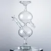 Bong in vetro Narghilè da 11 pollici Riciclatore di cera Rig Due bong Tubi per vasi d'acqua a gravità universale Giunto da 14 mm con downstem diffuso LL