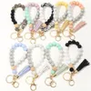 Keychains Wristlet Keychain Bracelet Silicone Beads Keyring Handmade Womens Key Holder Wrist Strap Gifts184H