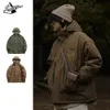 Vestes pour hommes Vintage veste à capuche hommes femmes extérieur coupe-vent imperméable coton manteau résistant à l'usure grande poche Cargo décontracté unisexe 231208