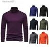 Men's T-Shirts Mens Orange Turtleneck Sweaters 2023 Autumn Winter Long Sle Slim Fit Basic Top Casual Warm Lightweight Undershirt Pullovers L231212