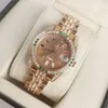 Hip Hop Mens Watches Luxury Babysbreath -handleden Watches CZ Stone Paled Stainless Steel Watch for Men charm smycken
