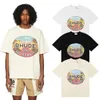 RH Designers Summer Mens Rhude T-shirts pour hommes Tops Lettre Polos Chemise Broderie Femmes T-shirts Vêtements À Manches Courtes Grande Taille T-shirts