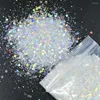 Glitter per unghie 1Kg Sirena Chunky Glitter Art Flake Paillettes 1000g Laser Argento Iridescente Polvere scintillante Paillettes miste Sfusi