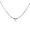 Pendant Necklaces HECHENG Zircon Cross Necklace for Women Stainless Steel Blade Chain Fashion Choker Girls gift Wholesale 231208