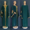 Robes grande taille Ensemble deux pièces de vêtements pour femmes africaines en 2023 vêtements traditionnels brodés d'or caftan islamique Abaya robe musulmane pour femmes 231207