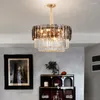 Ljuskronor K9 Crystal Chandelier Creative Living Room Lamp Modern lyxig villa dekoration sovrum grå ljus