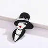 Broches na moda esmalte dos desenhos animados chapéu senhora para mulheres único design casual vintage broche pinos acessórios de roupas presentes