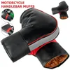 Gants à cinq doigts 1 paire de manchons de guidon de moto de protection moto scooter épais poignée chaude poignée barre manchon imperméable à la pluie gants chauds d'hiver 231207