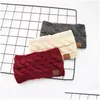 Headbands Knitting Hair Band Wool Variegated Color Dot Yarn Head Er Autumn And Winter Empty Top Hat Womens Fried Dough Twists Drop Del Dhckh