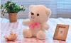 Plush Light Up Toys 22cm ملونة متوهجة دمية مضيئة طفل محشوة إضاءة الدب Bear جميلة كرار كاريكاتير هدايا عيد الميلاد للفتيات 231207