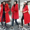 Women's Trench Coats Winter Jacket Hooded X-Long Thick Warm Cotton Padded Parkas Woman Wool Liner Distachable Plus Size Jackets Coat 1987