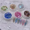 ネイルグリッター6/1PCS Colorf Sparkle Art Powder Speecininミックス虹色のゆるいフレークのための指針の装飾ドロップ配達配達hea ot9kz