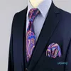Listras coloridas 160cm 63 "tamanho extra longo gravatas masculinas e conjuntos quadrados de bolso presentes de seda acessórios de casamento