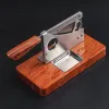 Desktop Home Cigar Scissors Rosewood Base Sharp Rostfritt stål Blad Creative Guillotine Cigar Cutter Kök Knivtyp