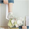 Chaussettes Hosiery Femmes Mode Étudiant Solide Couleur Creative Harajuku Respirant Ours Chaussette Chaussons Bateau Coton Court Drop Livraison Appare Otnjr