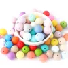 Teathers Toys 500pcs 12 مم حبات السيليكون جولة طعام DIY قلادة الطفل قلادة عن طريق الفم ألعاب Baby Comeable Beads 231208