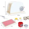 Puppenhauszubehör Holzspielzeug Küche Rollenspielspielzeug Simulation Toaster Maschine Kaffee Mixer Kinder Früherziehung Geschenk 231207