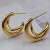 Stud Earrings 2023 925 Sterling Silver Geometric Simple Round Gold Hoop For Women