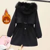 Women's Trench Coats 2023 Winter Jacket Parkas Hooded Coat Casual Short Fur Lining Cotton Padded Warm Female Outwear