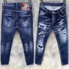 Jeans da uomo jeans denim blu pantaloni strappati neri migliore versione skinny rotto jeans da moto rock stile italiano