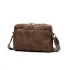 Avondtassen Kleine crossbodytas voor dames Leren handtas met ritssluiting en mobiele telefoon met gekleurde schouderband