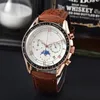 Men High Quality Watches 43 MM O M G Quartz Leather Steel Strap Women Watch Designer with Box and Sapphire Glass