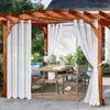 Curtain 2 Pcs Outdoor Waterproof Curtains For Gazebo Living Room Privacy Kitchen Window Decorative Polyester Indoors Screen
