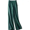 Pantaloni da donna Taglie forti Donna Cotone Estate Elastico in vita Pantaloni di lino con tasca Harem bianchi casual larghi Q859