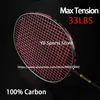 Cuerda de bádminton ultraligera 4U Absorción de impactos 100 raquetas de fibra de carbono Bolsas encordadas Alta tensión 33LBS Raqueta de ataque profesional 231208