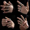 Wedding Rings Gothic Skeleton Unisex Ring Set Punk Grunge Butterfly Frog Woman Man Jewelry Hip Hop Party Street Ring Accessories Gift 231208
