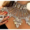 Colliers pendentifs bohème gros bijou pendentif collier filles luxe scintillant strass clavicule chaîne Premium dames cristal bijoux accessoires 231207