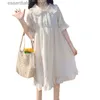 Urban Sexy Dresses Lolita Style Dresses for Women 2022 Kaii Peter Pan Collar White Women's Summer Dress Short Sle Flounced Edge Women's Dress L231208