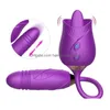 Masr 10-Gang-Teleskopdildo Zunge lecken Nippelsauger Oralmasturbator Saugen Rosenvibrator Spielzeug für Frauen Vagina Drop Delive Dhfcj