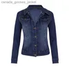 Jaquetas femininas jeans denim jaqueta mulheres menina adolescente estiramento jean jaqueta mulher casaco 2023 veste femme chaqueta vaquera jer xxs xs adolescente magro l231208