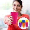 Copos descartáveis canudos colorido beber plástico reutilizável suco de café bebida canecas de água tumbler piquenique festa de viagem drinkware