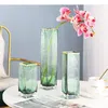 Vases Carré Vert Clair Vase En Verre Translucide Ornements Décoratifs Bureau Hydroponique Arrangement De Fleurs Conteneur Décor