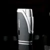 HONEST Metal Windproof Butane No Gas Lighter Dual Flame Belt Hidden Cigar Knife Outdoor Portable Men's High end Gift