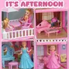 Akcesoria dla lalek Montessori Doll domy 3D Zgromadzone DIY Miniatures Dollhouse Akcesoria Willa Princess Castle Girl's Birthday Prezenty Toys House 231208