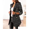 Ternos femininos blazers duplo breasted botão estilo militar blazer mulheres outono inverno elegante senhora do escritório roupas femme gota de dh1pn