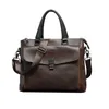 Men's bag handbag horizontal crazy horse leather briefcase men's business trip British Korean Single Shoulder Bag Messenger Bag 231208